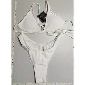 NWT ZAFUL Small Triangle White bikini set
